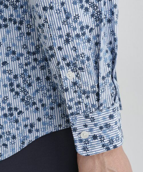 TAKEO KIKUCHI / タケオキクチ シャツ・ブラウス | 【Sサイズ~】ストライプ小花 長袖シャツ | 詳細9