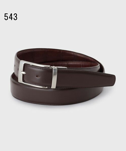 TAKEO KIKUCHI / タケオキクチ ベルト・サスペンダー | クロコ型押しリバーシブルドレスベルト | 詳細3