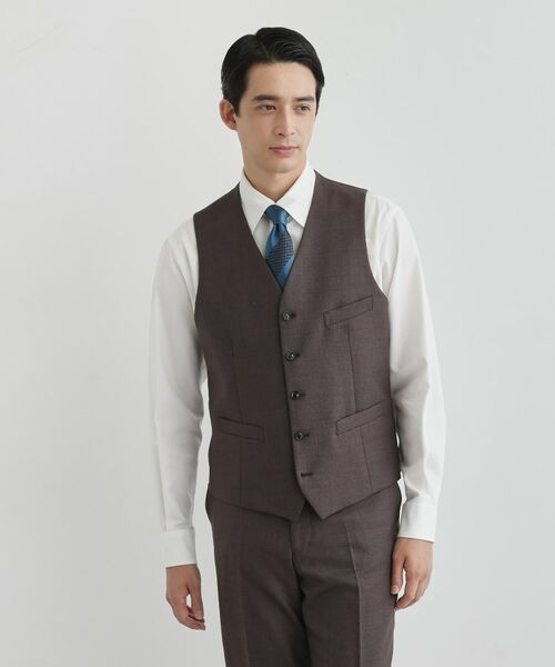 TAKEO KIKUCHI/タケオキクチ 鱗紋 ベスト ブラウン(044) 02(M)