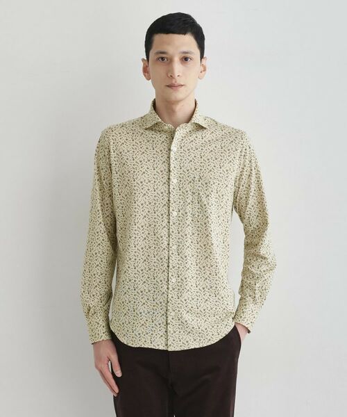 TAKEO KIKUCHI / タケオキクチ シャツ・ブラウス | クールマックス 鹿の子 フラワープリントシャツ(ピンクベージュ(053))