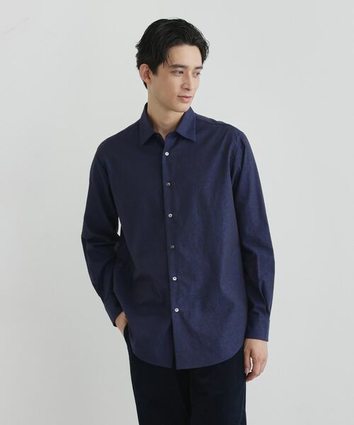 TAKEO KIKUCHI / タケオキクチ シャツ・ブラウス | ランダムロゴ ドビーシャツ(ネイビー(094))