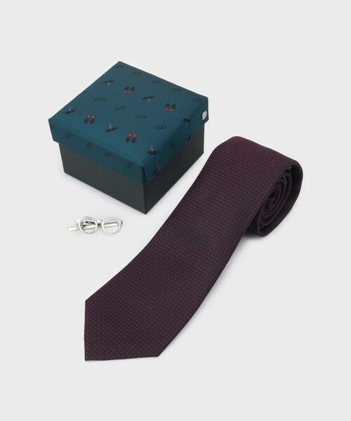 TAKEO KIKUCHI / タケオキクチ 服飾雑貨 | 【BOXセット】バスケットムジチェンジネクタイ×眼鏡型タイバー | 詳細1