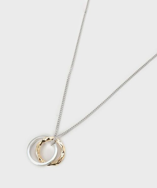 TAKEO KIKUCHI / タケオキクチ ネックレス・ペンダント・チョーカー | カラードトップ ダブルリングネックレス | 詳細1
