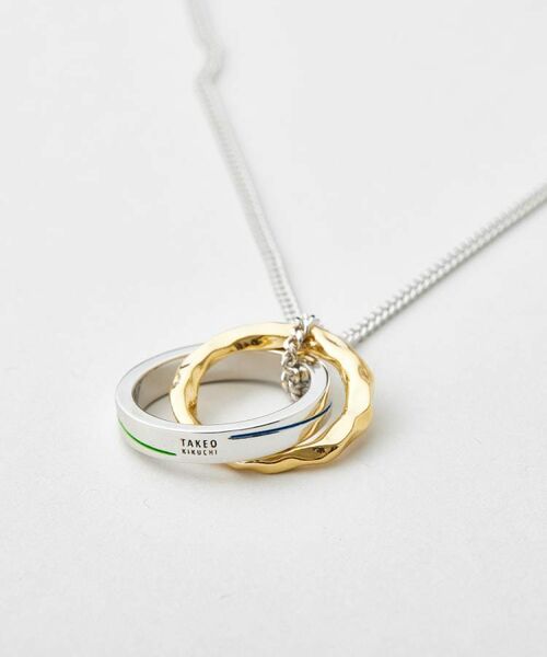 TAKEO KIKUCHI / タケオキクチ ネックレス・ペンダント・チョーカー | カラードトップ ダブルリングネックレス | 詳細11