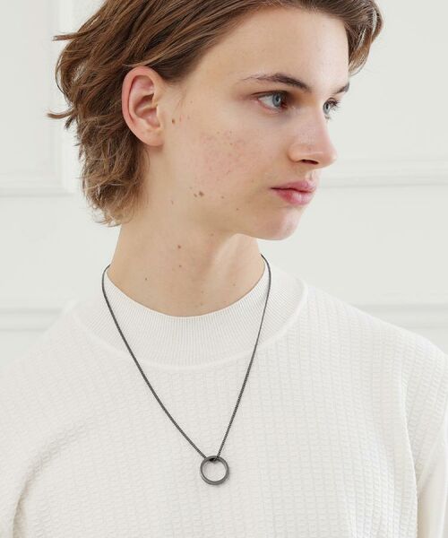 TAKEO KIKUCHI / タケオキクチ ネックレス・ペンダント・チョーカー | ブラックラインリングトップネックレス | 詳細13
