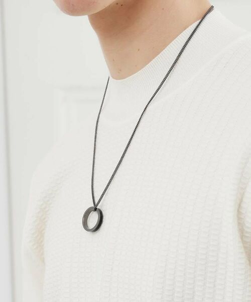 TAKEO KIKUCHI / タケオキクチ ネックレス・ペンダント・チョーカー | ブラックラインリングトップネックレス | 詳細14