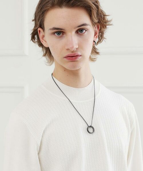 TAKEO KIKUCHI / タケオキクチ ネックレス・ペンダント・チョーカー | ブラックラインリングトップネックレス | 詳細15