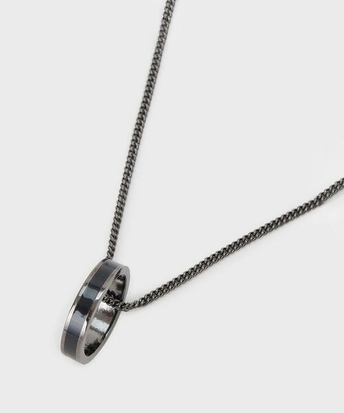 TAKEO KIKUCHI / タケオキクチ ネックレス・ペンダント・チョーカー | ブラックラインリングトップネックレス | 詳細2