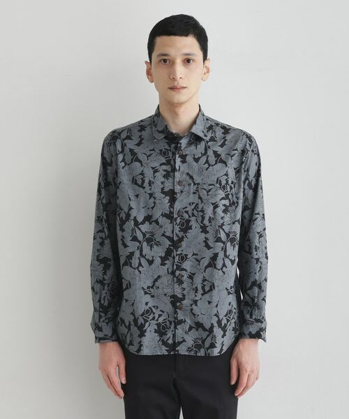 TAKEO KIKUCHI/タケオキクチ 【LIMITED】フラワープリント長袖シャツ ブラック(119) 02(M) TAKEO KIKUCHI/タケオキクチ 【LIMITED】フラワープリント長袖シャツ ブラック(119) 02(M)