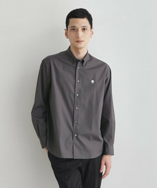 TAKEO KIKUCHI/タケオキクチ 【LIMITED】ワンポイント刺繍ボタンダウンシャツ チャコールグレー(014) 02(M) TAKEO KIKUCHI/タケオキクチ 【LIMITED】ワンポイント刺繍ボタンダウンシャツ チャコールグレー(014) 02(M)