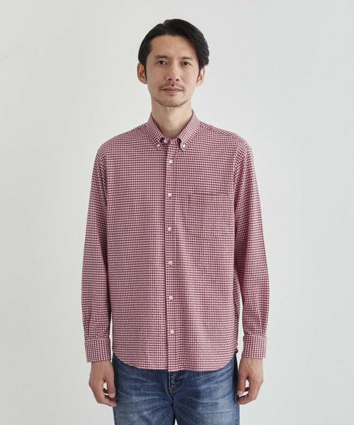 TAKEO KIKUCHI/タケオキクチ 【抗菌防臭】サッカーギンガムチェック ボタンダウンシャツ ボルドー(264) 04(LL) TAKEO KIKUCHI/タケオキクチ 【抗菌防臭】サッカーギンガムチェック ボタンダウンシャツ ボルドー(264) 04(LL)