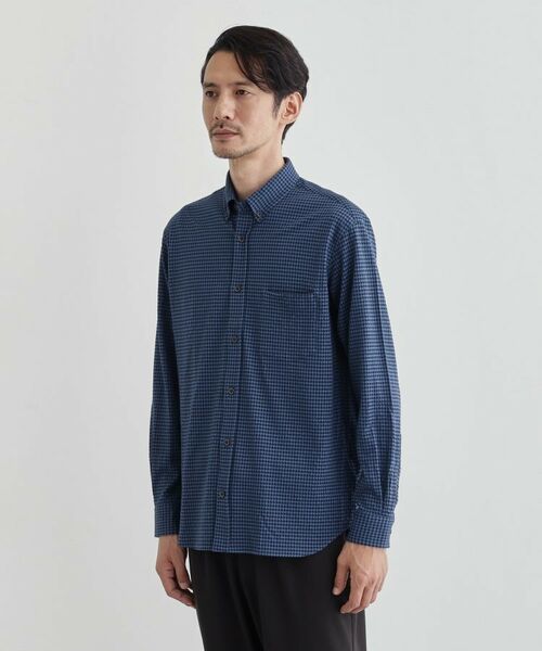 TAKEO KIKUCHI/タケオキクチ 【抗菌防臭】サッカーギンガムチェック ボタンダウンシャツ ブルー(293) 02(M) TAKEO KIKUCHI/タケオキクチ 【抗菌防臭】サッカーギンガムチェック ボタンダウンシャツ ブルー(293) 02(M)
