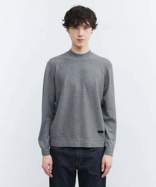 TAKEO KIKUCHI/タケオキクチ 【Sサイズ～】ハイゲージ モックネック ニット プルオーバー チャコールグレー(013) 03(L)