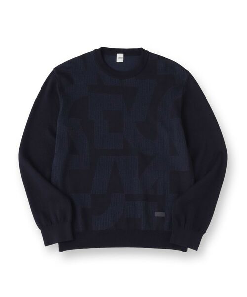 TAKEO KIKUCHI / タケオキクチ ニット・セーター | 【Made in JAPAN】ビッグチェック＆スライドパズル柄 ニット | 詳細1