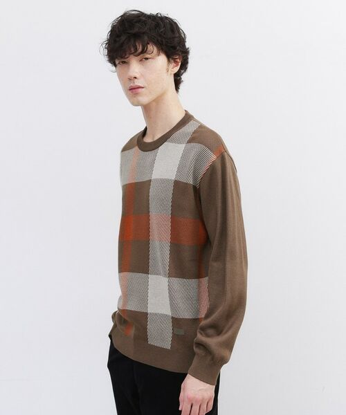 TAKEO KIKUCHI / タケオキクチ ニット・セーター | 【Made in JAPAN】ビッグチェック＆スライドパズル柄 ニット | 詳細10
