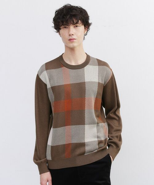 TAKEO KIKUCHI / タケオキクチ ニット・セーター | 【Made in JAPAN】ビッグチェック＆スライドパズル柄 ニット | 詳細9
