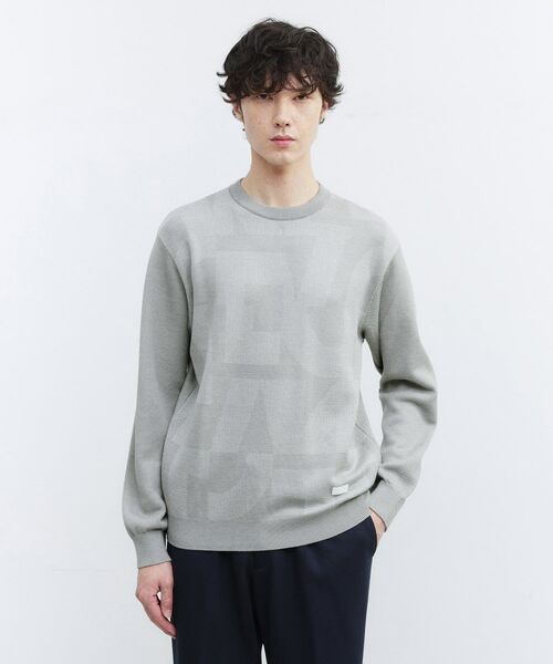 TAKEO KIKUCHI/タケオキクチ 【Made in JAPAN】ビッグチェック&スライドパズル柄 ニット ライトグレー(411) 02(M) TAKEO KIKUCHI/タケオキクチ 【Made in JAPAN】ビッグチェック&スライドパズル柄 ニット ライトグレー(411) 02(M)