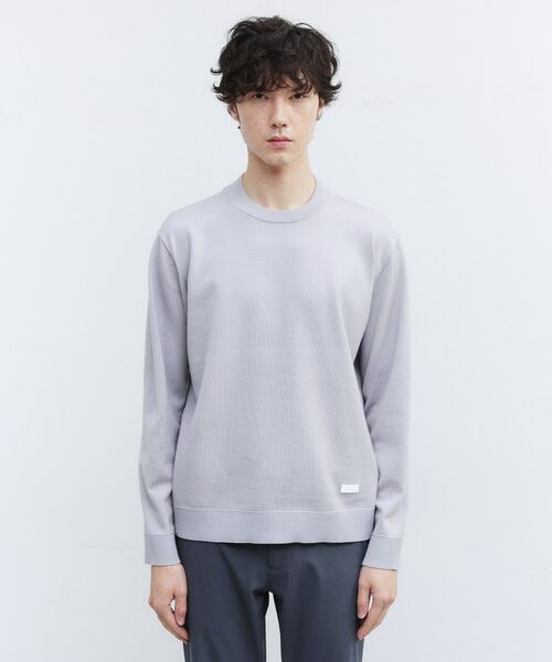 TAKEO KIKUCHI/タケオキクチ 【Sサイズ~】アンチピリング テーラードネック ニット ライトグレー(011) 03(L) TAKEO KIKUCHI/タケオキクチ 【Sサイズ~】アンチピリング テーラードネック ニット ライトグレー(011) 03(L)