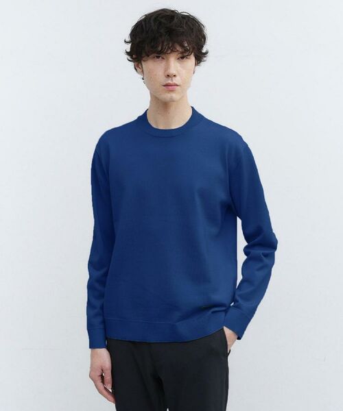 TAKEO KIKUCHI/タケオキクチ 【Sサイズ~】アンチピリング テーラードネック ニット ブルー(093) 01(S) TAKEO KIKUCHI/タケオキクチ 【Sサイズ~】アンチピリング テーラードネック ニット ブルー(093) 01(S)