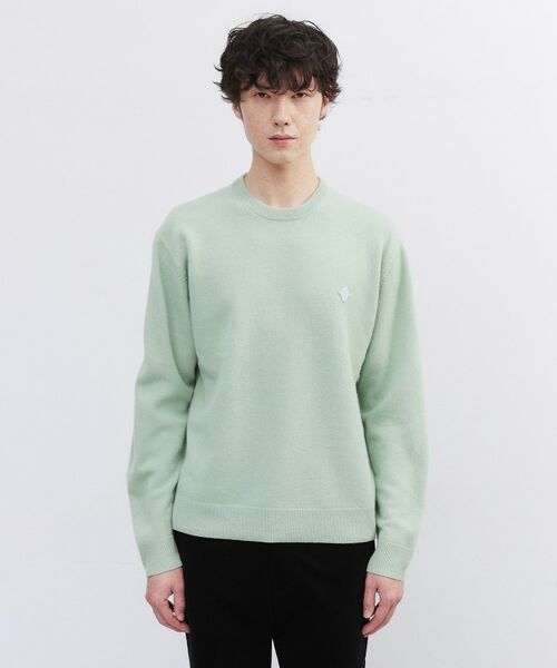 TAKEO KIKUCHI/タケオキクチ 【Air Palette Knit】ワンポイント カラーニット プルオーバー ライトグリーン(020) 04(LL) TAKEO KIKUCHI/タケオキクチ 【Air Palette Knit】ワンポイント カラーニット プルオーバー ライトグリーン(020) 04(LL)