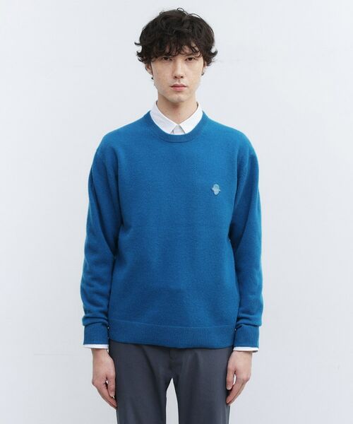 TAKEO KIKUCHI/タケオキクチ 【Air Palette Knit】ワンポイント カラーニット プルオーバー ブルーグリーン(097) 04(LL) TAKEO KIKUCHI/タケオキクチ 【Air Palette Knit】ワンポイント カラーニット プルオーバー ブルーグリーン(097) 04(LL)