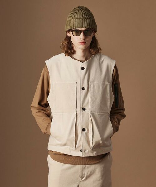 TAKEO KIKUCHI / タケオキクチ ベスト | 【Sサイズ~】コーデュロイ4パッチポケットヴェスト(アイボリー(004))