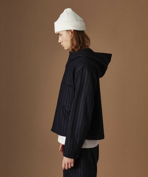 TAKEO KIKUCHI / タケオキクチ レザーブルゾン・ジャケット | フランネルストライプパーカー | 詳細2