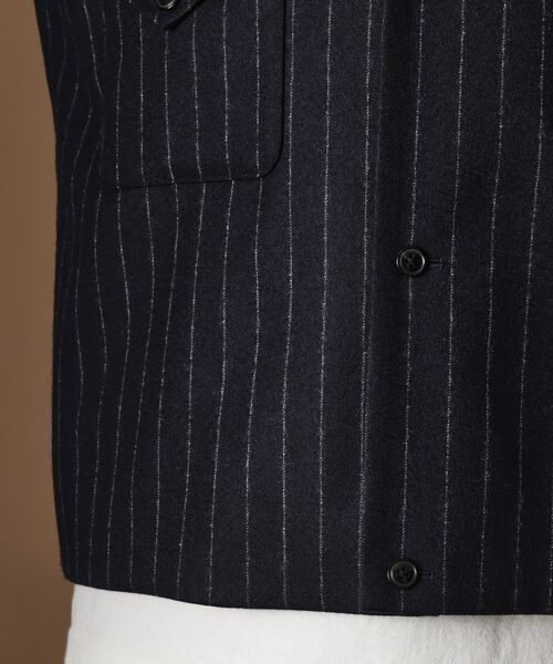 TAKEO KIKUCHI / タケオキクチ レザーブルゾン・ジャケット | フランネルストライプパーカー | 詳細7