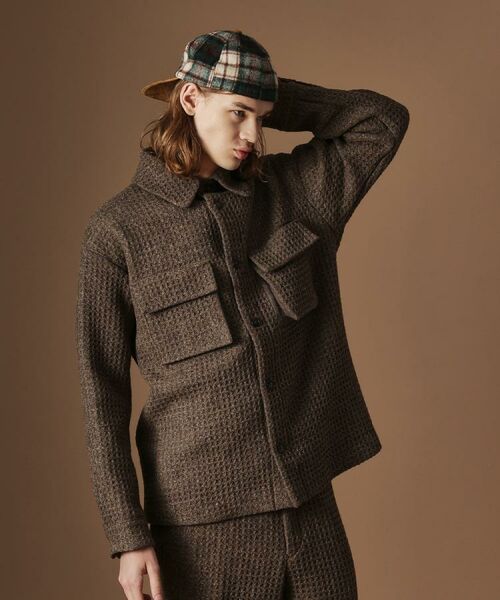 TAKEO KIKUCHI / タケオキクチ シャツ・ブラウス | ウールワッフルオーバーシャツ | 詳細15