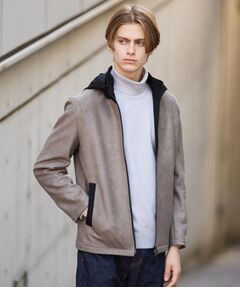 TAKEO KIKUCHI / タケオキクチ レザーブルゾン・ジャケット | 【JUST ONE LAYER】ダウンファブリック ジップアップ フード ブルゾン