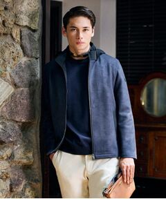 TAKEO KIKUCHI / タケオキクチ レザーブルゾン・ジャケット | 【JUST ONE LAYER】ダウンファブリック ジップアップ フード ブルゾン