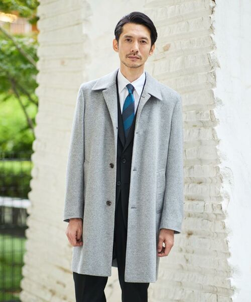 TAKEO KIKUCHI / タケオキクチ ステンカラーコート | カシミヤブレンド ビーバー調ステンカラーコート | 詳細1