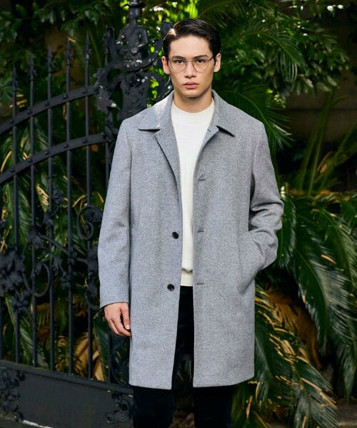 TAKEO KIKUCHI / タケオキクチ ステンカラーコート | カシミヤブレンド ビーバー調ステンカラーコート | 詳細3