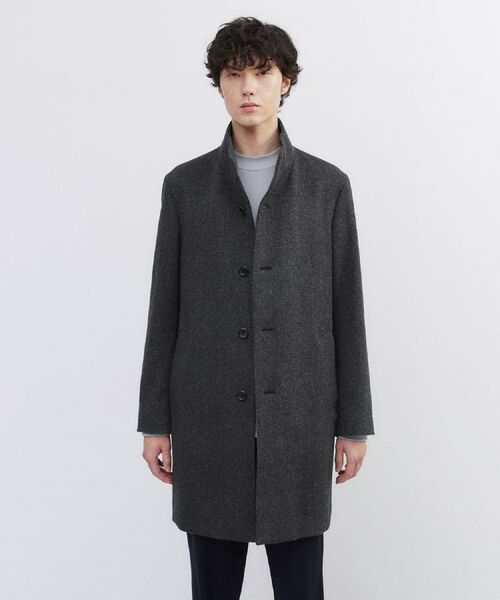 TAKEO KIKUCHI / タケオキクチ その他アウター | カシミヤブレンド ビーバー調ピンヘッドスタンドカラーコート | 詳細19