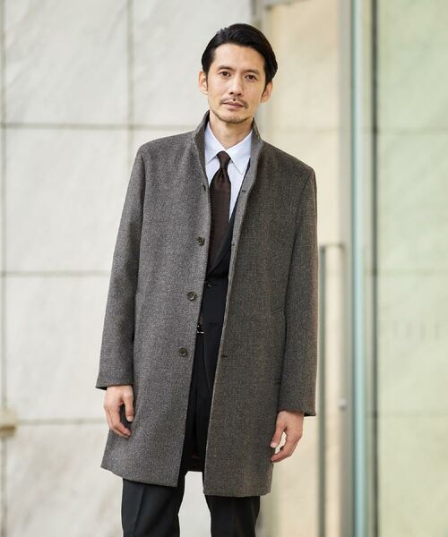 TAKEO KIKUCHI / タケオキクチ その他アウター | カシミヤブレンド ビーバー調ピンヘッドスタンドカラーコート | 詳細28