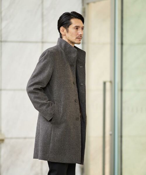 TAKEO KIKUCHI / タケオキクチ その他アウター | カシミヤブレンド ビーバー調ピンヘッドスタンドカラーコート | 詳細29