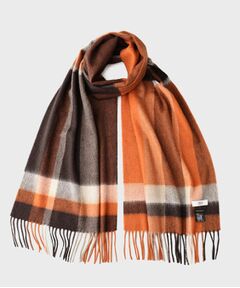 TAKEO KIKUCHI / タケオキクチ マフラー・ショール・スヌード・ストール | 【洗えるカシミヤ】 ピュアカシミヤ パネルチェックマフラー