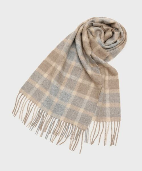 TAKEO KIKUCHI / タケオキクチ マフラー・ショール・スヌード・ストール | 【洗えるカシミヤ】 カシミヤ100 チェックマフラー | 詳細1