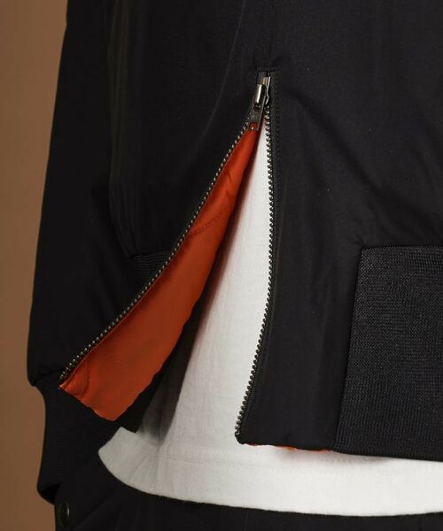 TAKEO KIKUCHI / タケオキクチ レザーブルゾン・ジャケット | 【Sサイズ~】MA-1風中わた入りプルオーバーブルゾン | 詳細10
