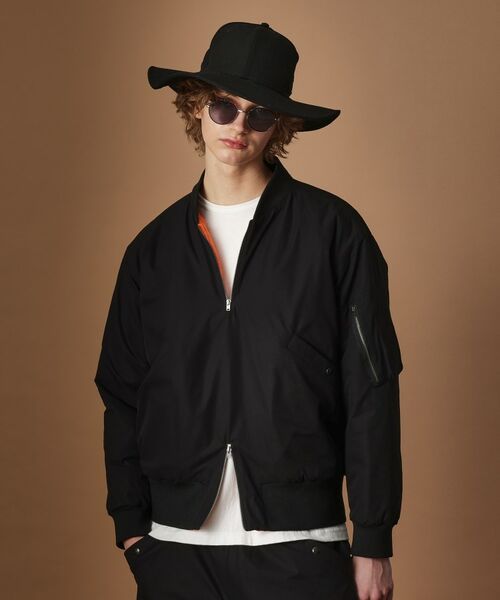 TAKEO KIKUCHI / タケオキクチ レザーブルゾン・ジャケット | 【Sサイズ~】MA-1風中わた入りプルオーバーブルゾン | 詳細11