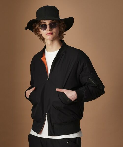 TAKEO KIKUCHI / タケオキクチ レザーブルゾン・ジャケット | 【Sサイズ~】MA-1風中わた入りプルオーバーブルゾン | 詳細12