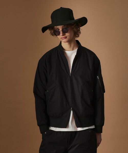 TAKEO KIKUCHI / タケオキクチ レザーブルゾン・ジャケット | 【Sサイズ~】MA-1風中わた入りプルオーバーブルゾン | 詳細15