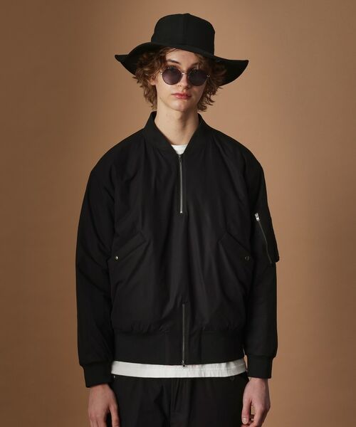 TAKEO KIKUCHI / タケオキクチ レザーブルゾン・ジャケット | 【Sサイズ~】MA-1風中わた入りプルオーバーブルゾン | 詳細2