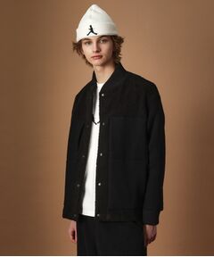 TAKEO KIKUCHI / タケオキクチ レザーブルゾン・ジャケット | 2重織りモッサボアパイル コンビブルゾン