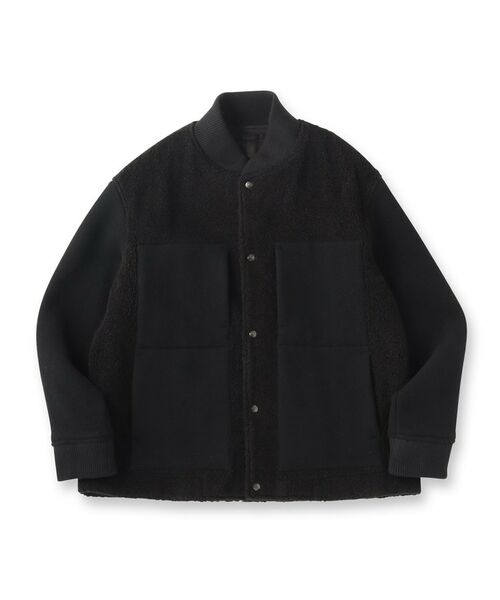 TAKEO KIKUCHI / タケオキクチ レザーブルゾン・ジャケット | 2重織りモッサボアパイル コンビブルゾン | 詳細1