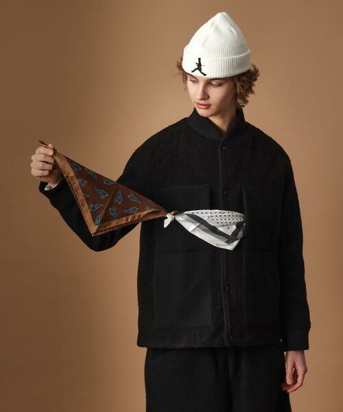TAKEO KIKUCHI / タケオキクチ レザーブルゾン・ジャケット | 2重織りモッサボアパイル コンビブルゾン | 詳細22