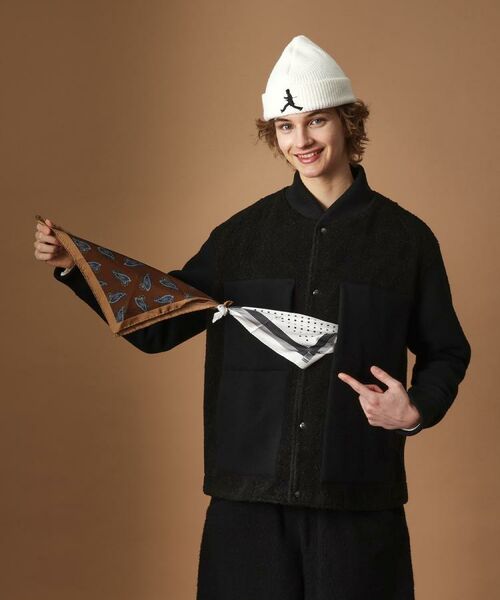 TAKEO KIKUCHI / タケオキクチ レザーブルゾン・ジャケット | 2重織りモッサボアパイル コンビブルゾン | 詳細23