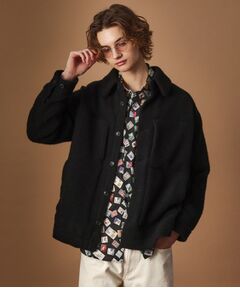 TAKEO KIKUCHI / タケオキクチ レザーブルゾン・ジャケット | ウール混パイルボア4パッチシャツ