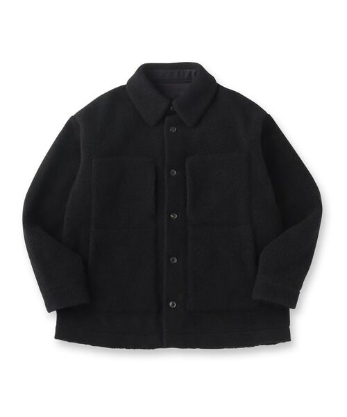 TAKEO KIKUCHI / タケオキクチ レザーブルゾン・ジャケット | ウール混パイルボア4パッチシャツ | 詳細1
