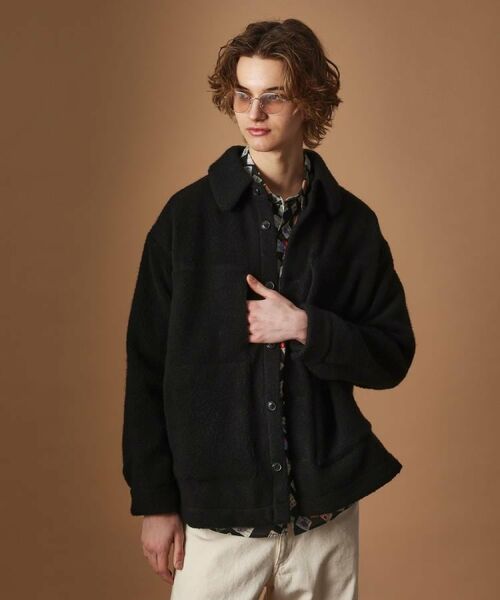 TAKEO KIKUCHI / タケオキクチ レザーブルゾン・ジャケット | ウール混パイルボア4パッチシャツ | 詳細17